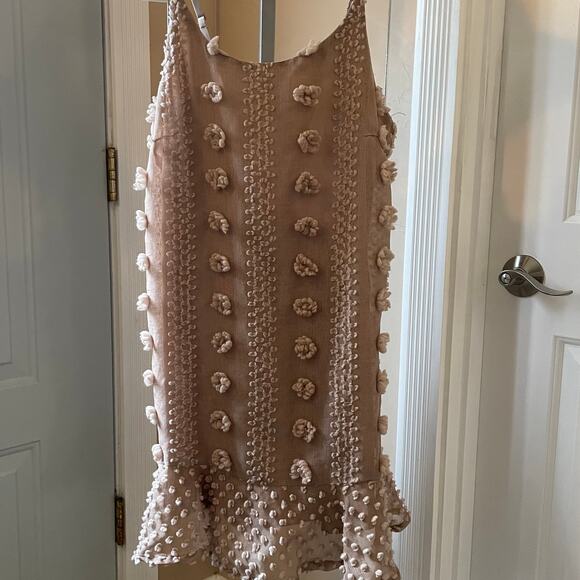 &merci Dresses & Skirts - &merci Mini Dress Large Embellishment POM POM Adjustable Straps